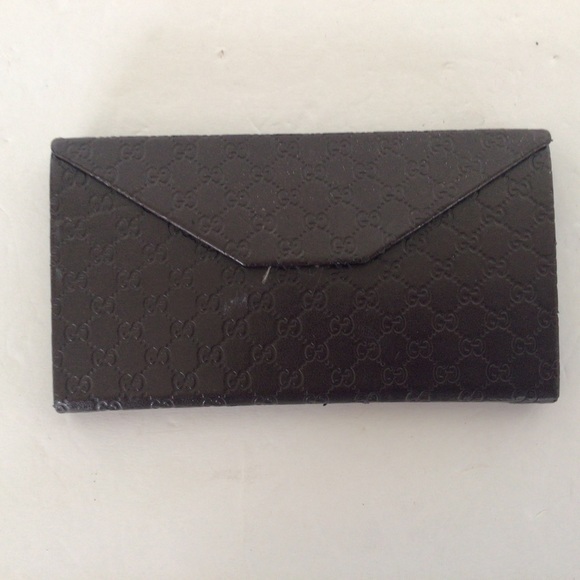 GUCCI BROWN MONOGRAM LEATHER GLASSES CASE - Picture 16 of 16